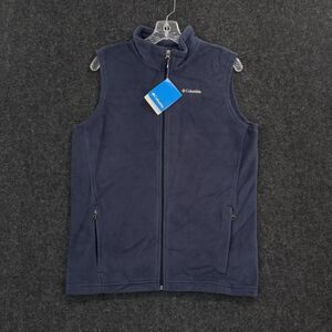 Columbia Steens Mountain Vest Youth XL Navy Blue Fleece Full Zip Pockets